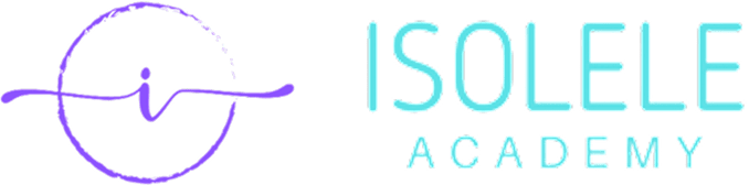Isolele Academy logo with purple circle.